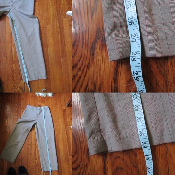 Vintage Gray Plaid Pull-On Elastic Waist Pants Size L Petite Slacks Bootcut Work - Picture 14 of 17